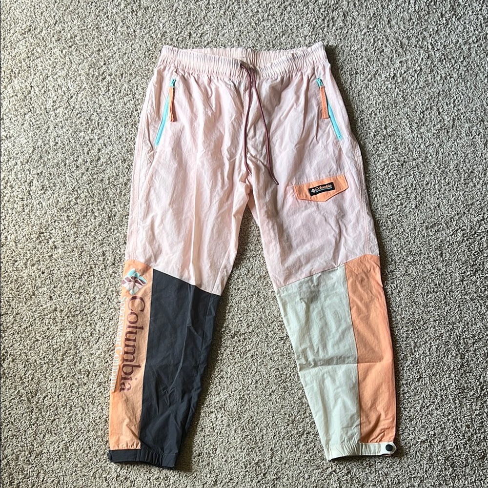 Columbia Women’s Multicolor Windbreaker Joggers - Pink, Black, Orange
